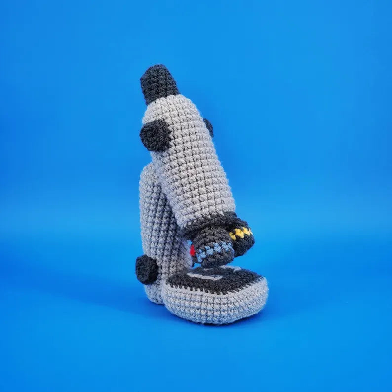 Handmade Crochet Microscope Plush – A Fun Gift for Science Lovers & Future Explorers
