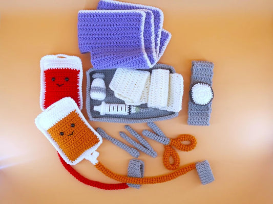 Inspire Imagination with Our Handmade Crochet Medical Play Set – A Fun, Educational Toy for Kids