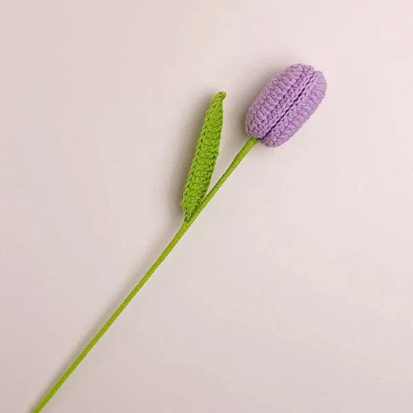 Handmade Crocheted Tulip Bouquet – Decorative Yarn Flower Arrangement